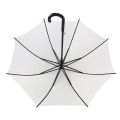 White Fabric Semi-Automatic Double Groove Straight Rod Automatic Long Handle Umbrella